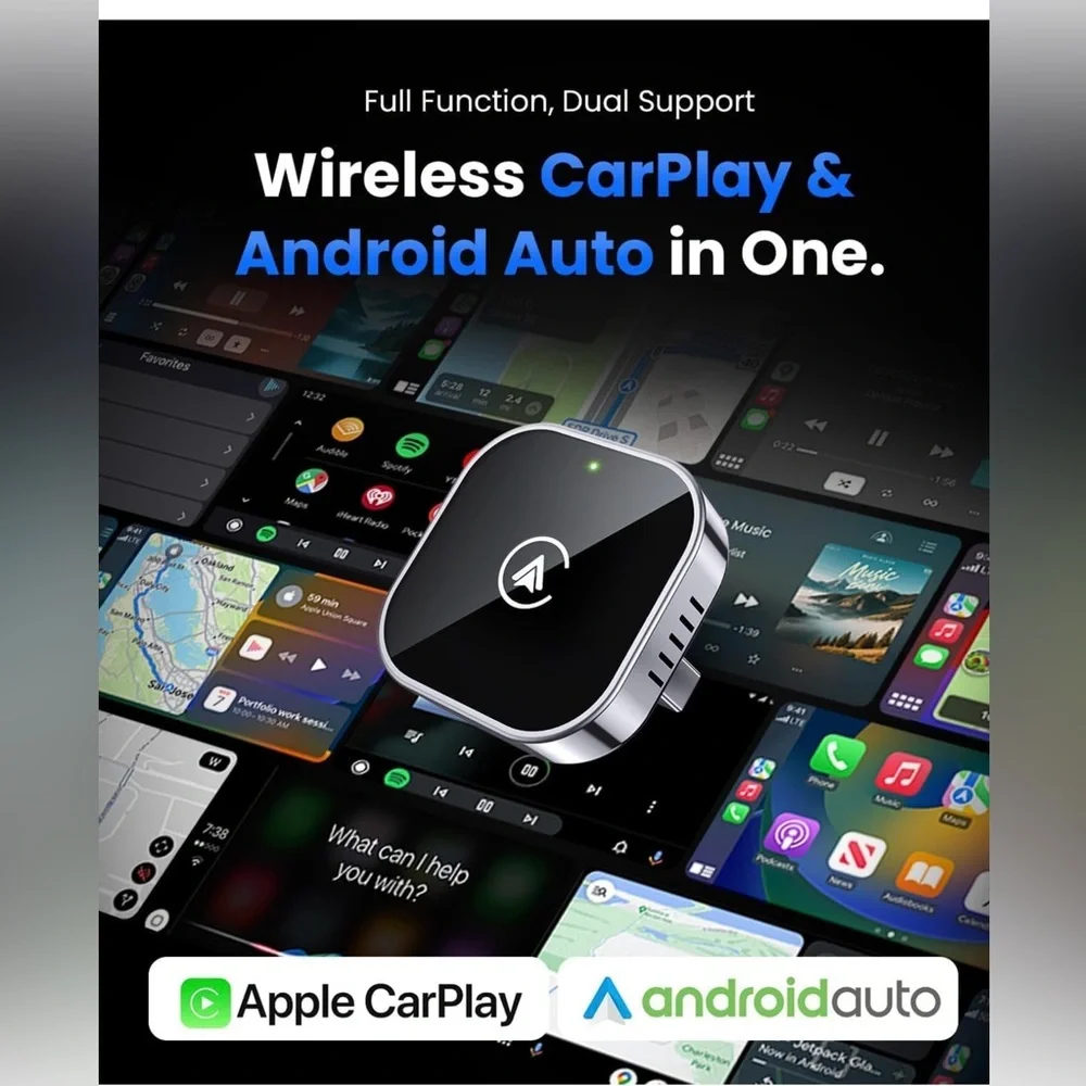 NWT Teeran 2 in 1 Wireless CarPlay and Android Auto Adapter